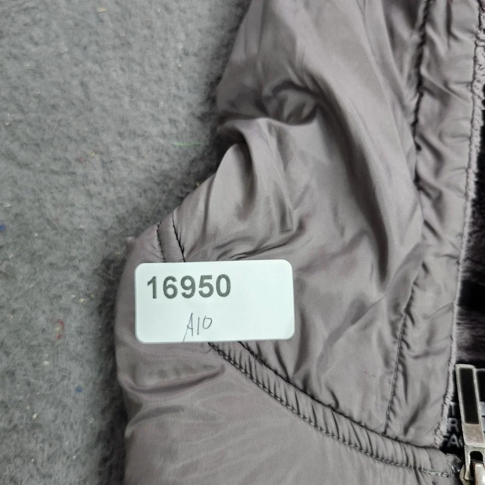 The North Face Jacket Womens Small Gray Hooded Fleece Full Zip Pockets Outdoor